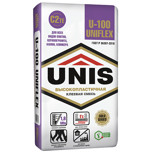 Клей плиточный Unis Uniflex U-100 25 кг