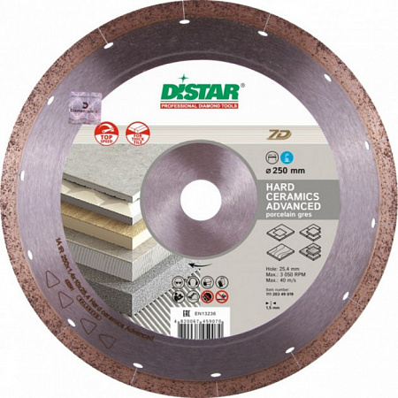 Диск алмазный Distar 250 Hard Ceramics Advansed 250х1.3х10х25.4 7D 11120349019 цена