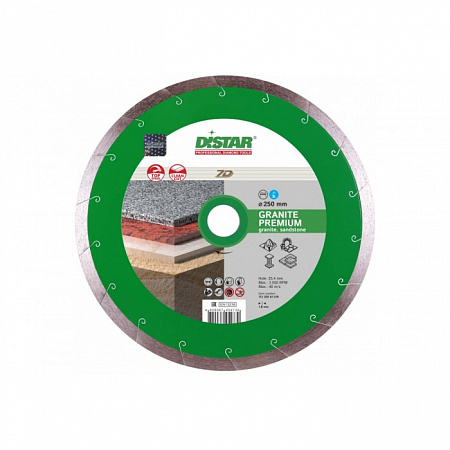 Диск алмазный 250 3D Granit Premium 250х1.7х10х25.4 113-200-610-19 цена